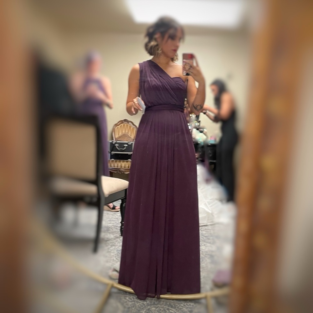 David’s Bridal Bridesmaids Convertible Dress 
Plum size 4